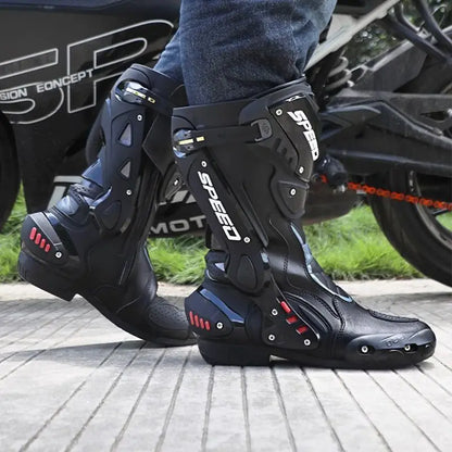 HOT  Men's Motorcycle Racing Waterproof Motorcycle Off-road Racing Rally Boots Four Seasons Anti-collision Protection Rider