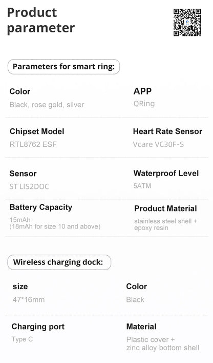 2026 COLMI R12 Smart Ring with Display Screen and Touch, Wireless Charging, Health Manager, 5 ATM Waterproof For Men Women