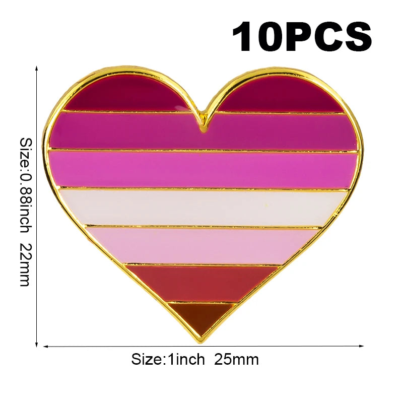 10pcs a lot Sun Set Lesbian Pride LGBT Pride Badge Lapel Pin Brooch