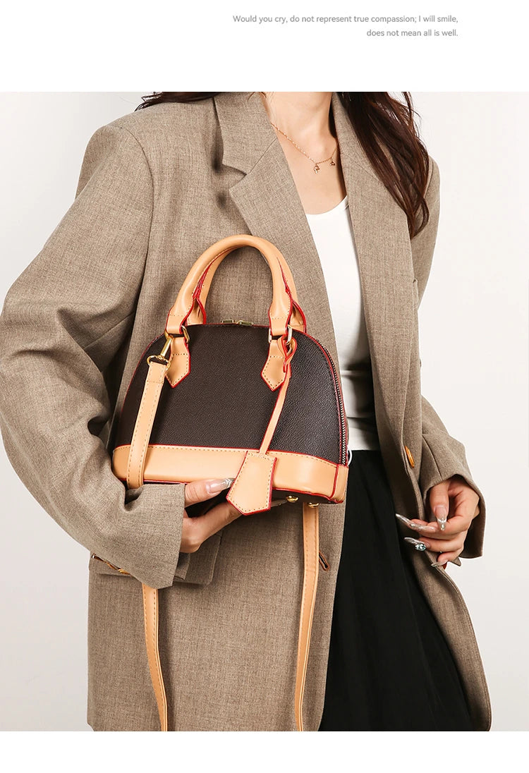 Trend Luxury Designer Ladies Handbag Women's Vintage PU Leather Shell Bag Casual Crossbody Bags for Women Shoulder Bag for Phone