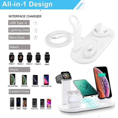 30W 7 in 1 Wireless Charger Stand Pad For iPhone 17- 11 XR Apple Watch Airpods Pro iWatch 8 7 6 Fast Charging Dock Station