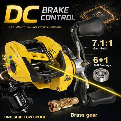 Sougayilang iDC Smart Brake Dropshot Baitcasting Reel 7.1:1 Gear Ratio Anti-Exploding Line Fishing Reel Max Drag 15kg Saltwater