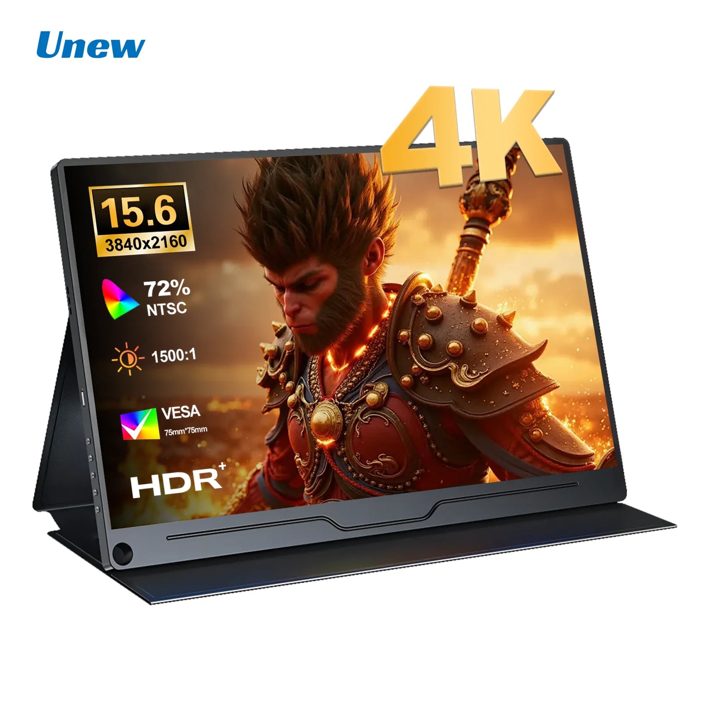 4K Gaming Monitor 15.6 inch Portable Monitor 3840x2160 60Hz Extended Screen Display for Xbox PS 4 5 Switch Office Work Phone