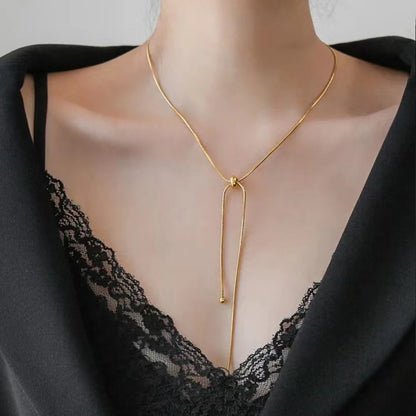 Korean Adjustable Stainless Steel Necklace for Women High Quality Design Gold Color Snake Chain Jewelry Wholesale Dropshipping