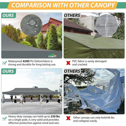 10x30 Pop  Canopy with Sidewalls, Heavy Duty Canopy with Mosquito Netting, Easy up Screen Party Tents for Parties Backyard Ou