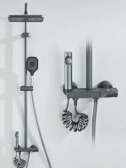 4-way Piano Shower System With Rain Shower Bidet Faucet Hot Cold Water Mixer For Bathroom Shower Kit