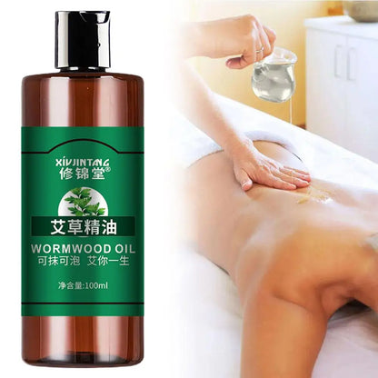 Mugwort Body Massage Oil Body Smooths Skin Massage Oil Relaxing Plant Essential Oil Moisturizing Firming Body Cleansing Essence
