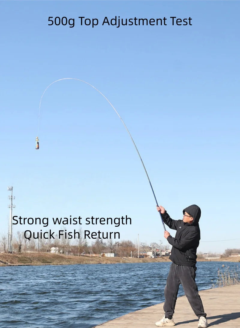 2.1-6.3-meter Lightweight Hard Tuned Carbon Fiber Fishing Rod Strength Fishing Rod Outdoor Fishing Equipment Travel Equipment