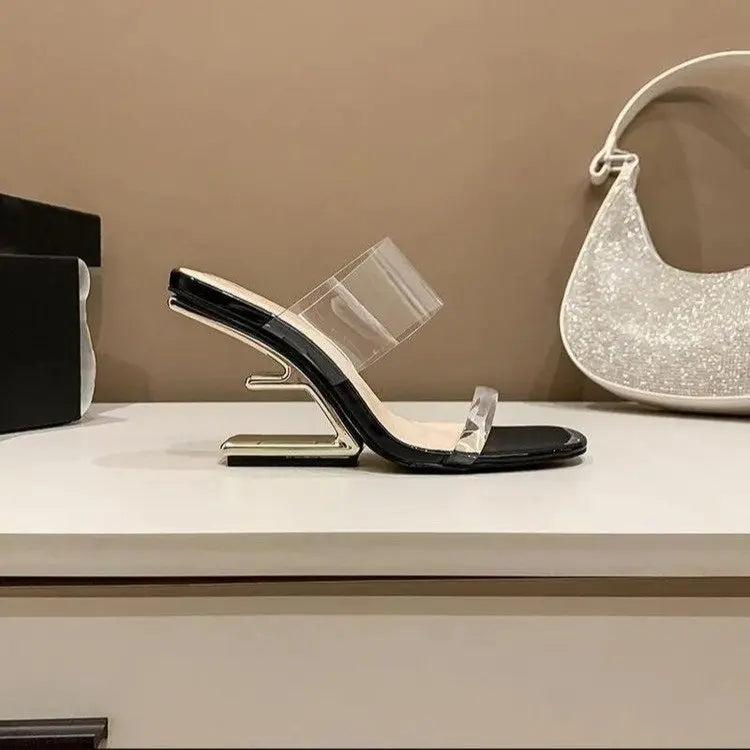 Women Single Shoes Fashion Sexy Anti Slip High Heels 2025New Special-shaped Half-support Simple Banquet Shoes for Women Footwear