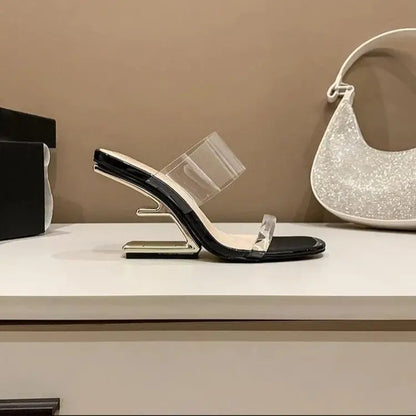 Women Single Shoes Fashion Sexy Anti Slip High Heels 2025New Special-shaped Half-support Simple Banquet Shoes for Women Footwear