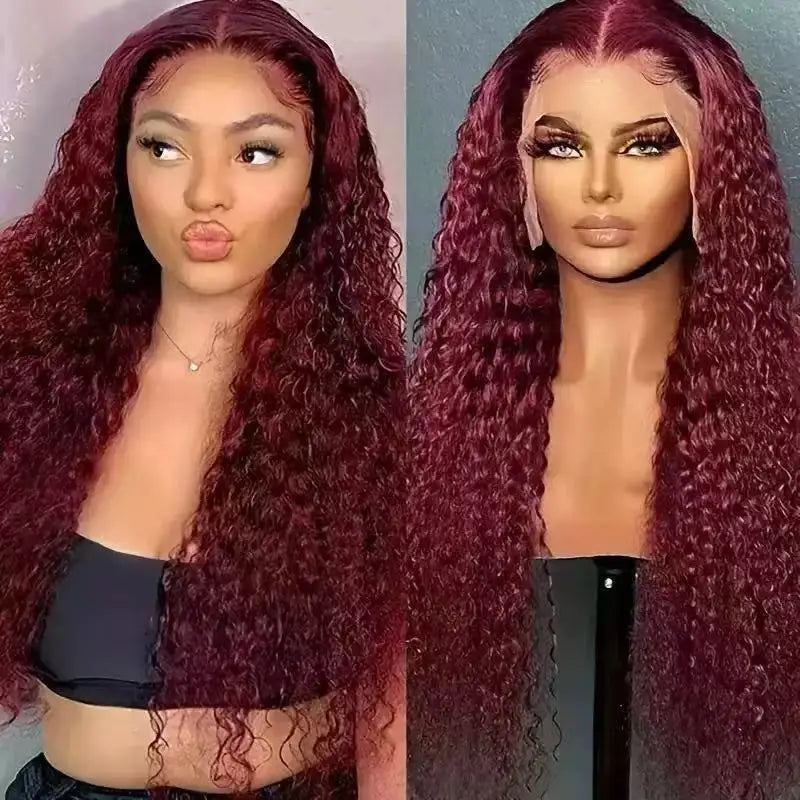 Multi-Color Long Curly 13x4 Lace Front High-Temperature Fiber Wig for Women Synthetic Hair Wig for African American Daily Party