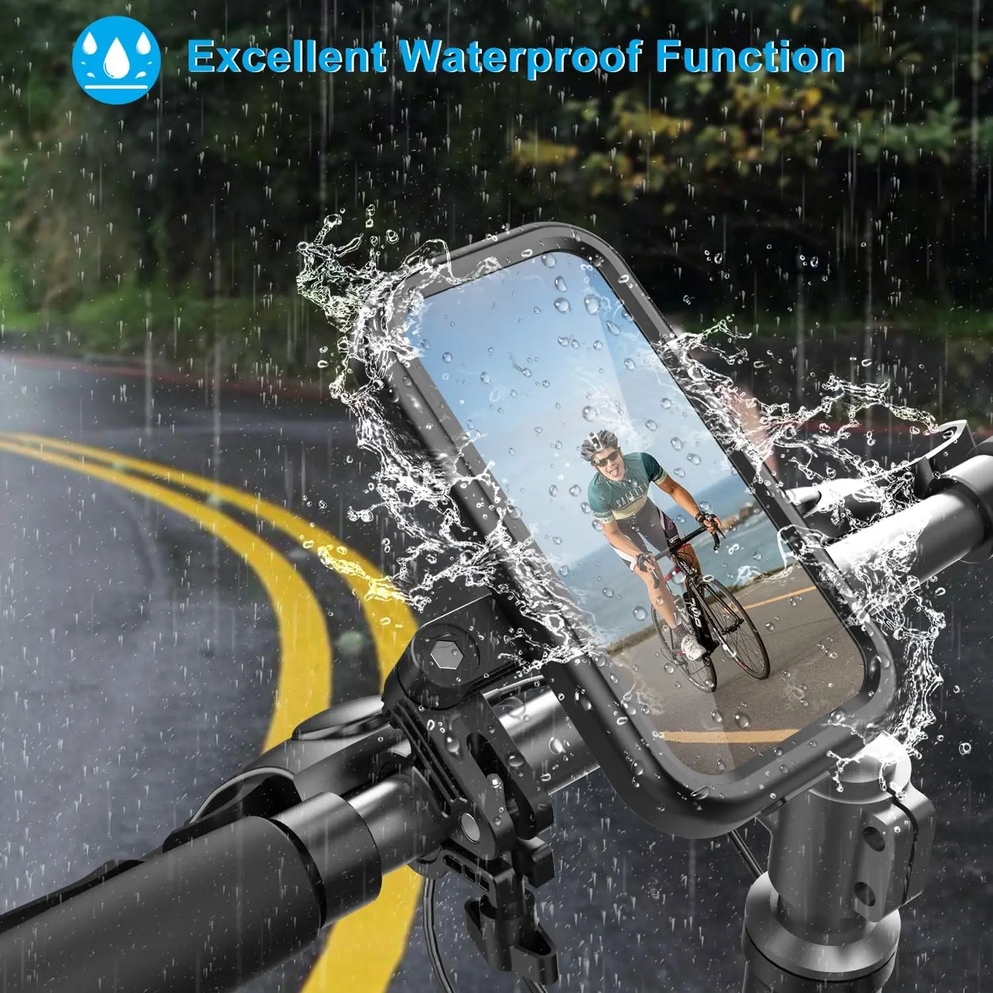 Waterproof Motorcycle Bike Mobile Phone Holder Universal Bicycle 360° Swivel Adjustable Motorcycle Holder for 4.7-6.8 in phones