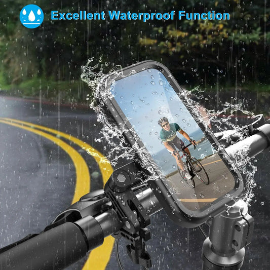 Waterproof Motorcycle Bike Mobile Phone Holder Universal Bicycle 360° Swivel Adjustable Motorcycle Holder for 4.7-6.8 in phones