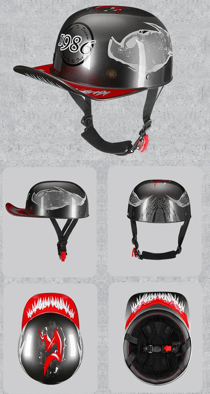 2023 Motorcycle Venom Helmet Retro Baseball Cap Motorcycle Baseball Cap Accessories Vitange Duck Helmet Dot Casco Moto Motorbike