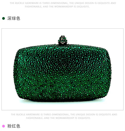 Evening Clutch Bags Green Bridal Clutches Bags Crystal Bridal Stones Purse Lady  Party Wedding Rhinestone Women Shoulder Handbag