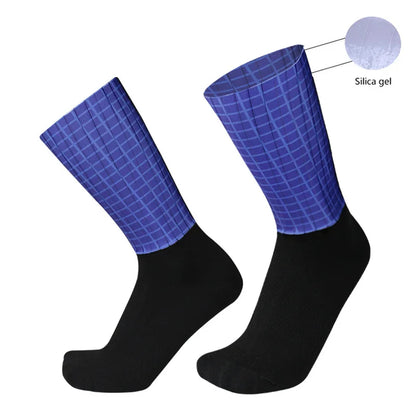 Aero New Team Pro Anti Socks Slip Silicone Cycling Socks Men Bicycle Sport Running Bike Socks Calcetines Ciclismo