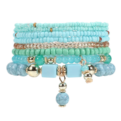 Bohemian Stackable Bead Bracelets for Women Stretch Multilayered Bracelet Set Multicolor Jewelry
