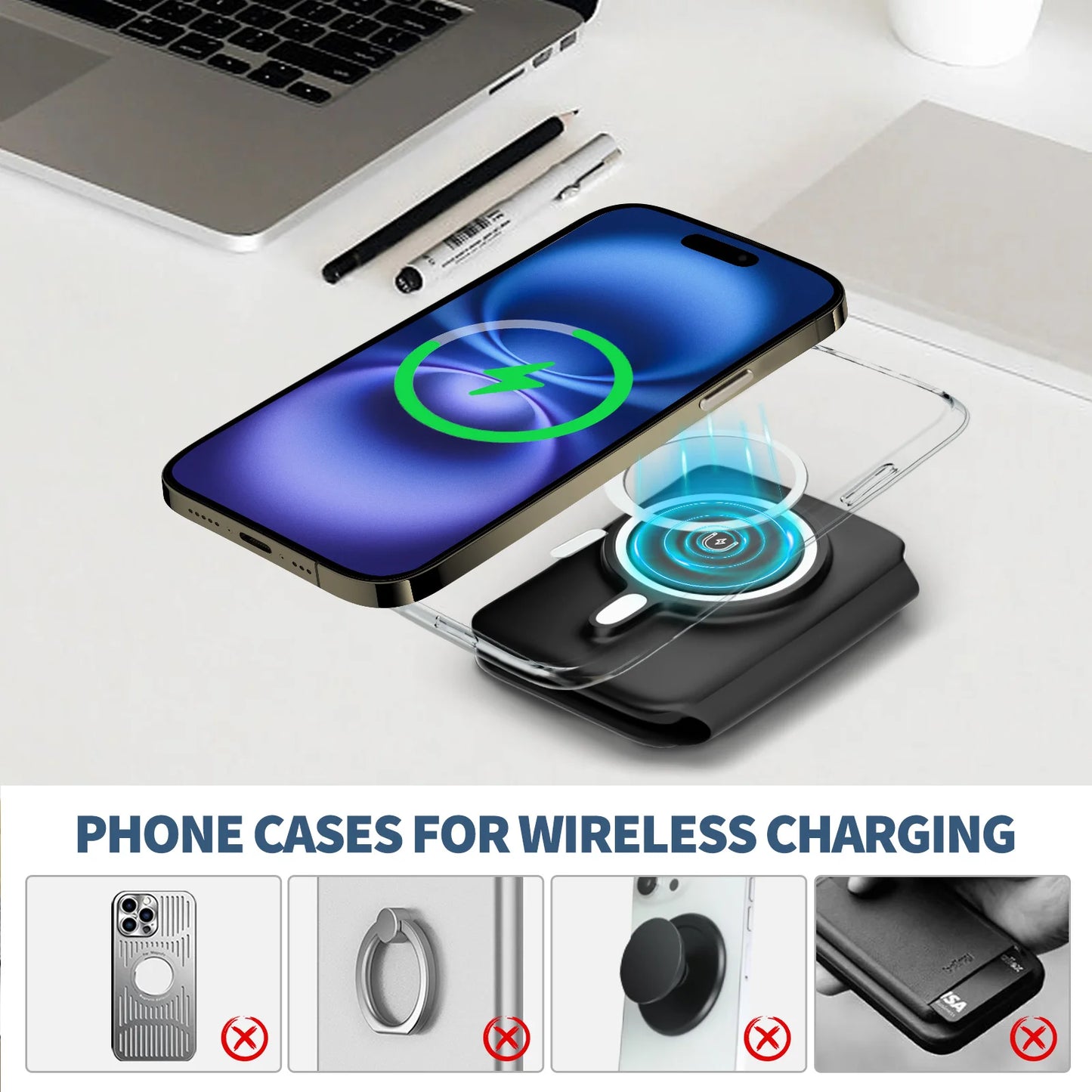 15W Magnetic 3 in 1 Wireless Charger Station Foldable Fast Charging  Type-C For iPhone 17 16 15 14 Xiaomi SAMSUNG iWatch AirPods