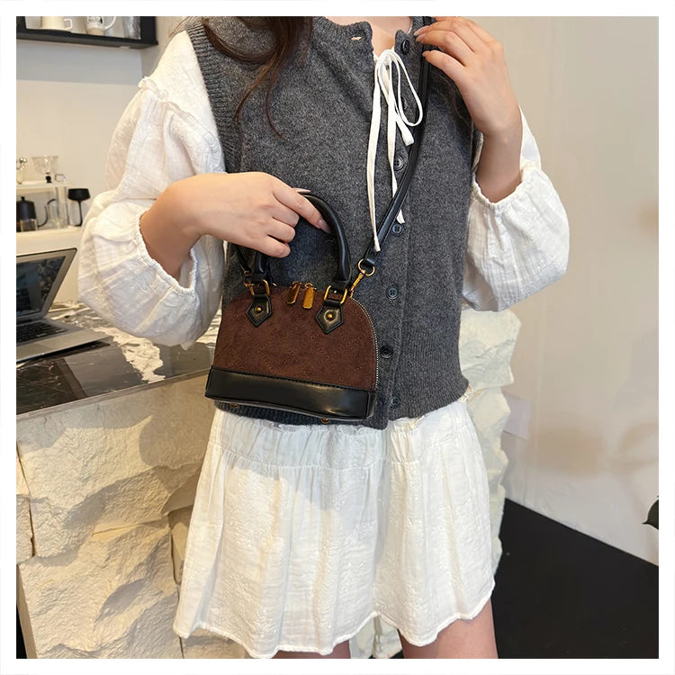 Trend Luxury Designer Ladies Handbag Women's Vintage PU Leather Shell Bag Casual Crossbody Bags for Women Shoulder Bag for Phone