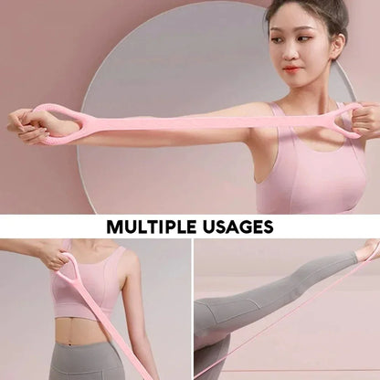 Home Fitness 8 Shaped Back Stretching Band Elastic Stretcher Pulling Band Shoulder Exercise Yoga Resistance Rope Elastic Band