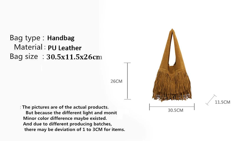 Suede Tassel High Quality Faux Shoulder Bags Fashion Large Capacity Sense of Luxury Popularity Women's Tote Bags Casual New