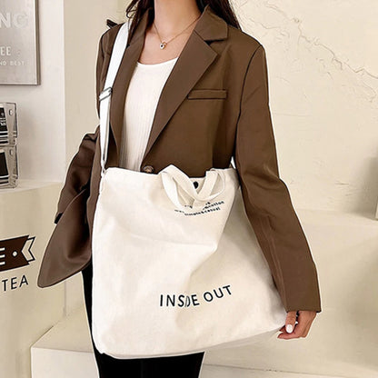 High Quality Canvas Men and Women Simple Cross-body Bag Wash Canvas Thick Handbag Large Capacity Arts Students Package Satchel