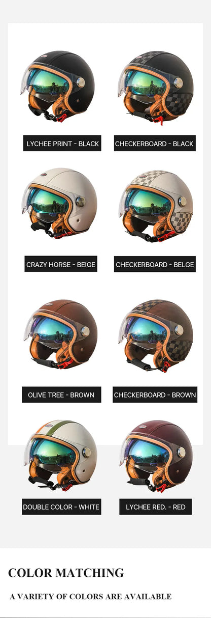Handmade leather dot certified helmet helmet motorcycle for men for fall and winter seasons capacete de moto masculino