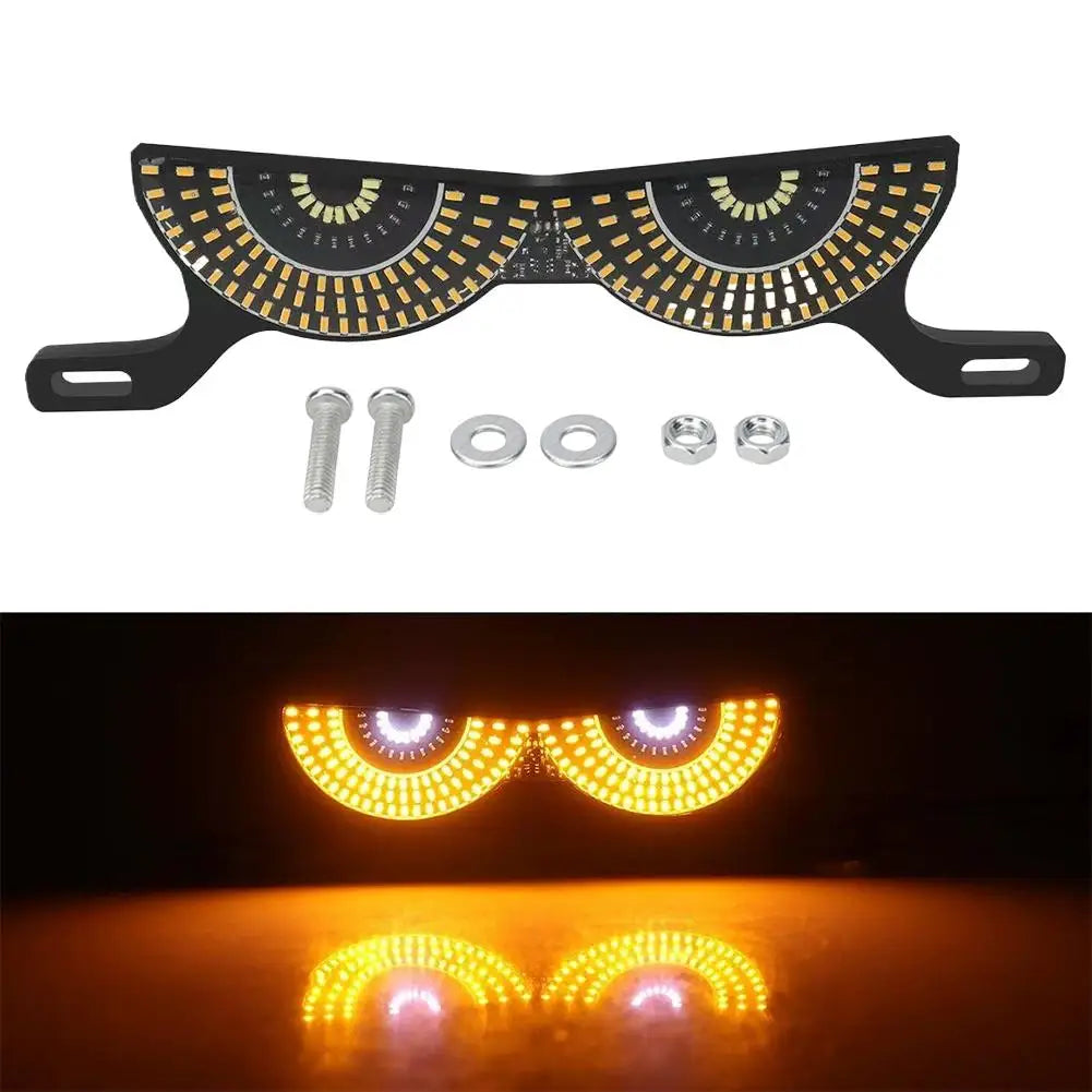 Motorcycle LED License Plate Decorative Lights Snake Eye Rear Tail Light Strobe Flashing Electric Motorcycle Modified Accessory