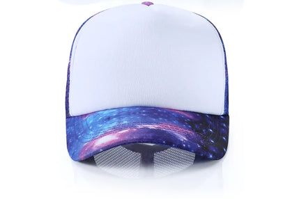 Newest Hot Sell Starry Sky Sports Caps Sublimation Blank Baseball Caps Summer Mesh Hats Adjustable Hat For Custom Printing Logo