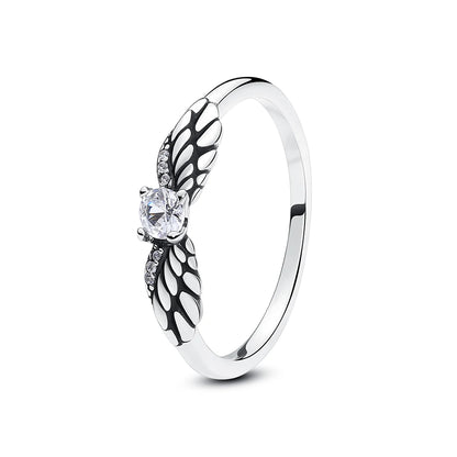 Original 925 Sterling Silver Ring Love Heart Pave CZ Crystal Stackable Rings For Women Wedding Engagement Birthday Gift Jewelry