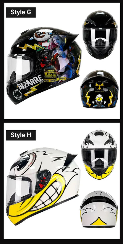 Adult Helmets For Motorcycle Full Face Helmet HD Visors Capacete De Moto Capacetes DOT Approved