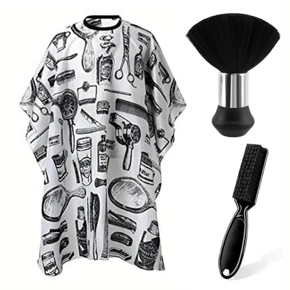 Professional Barber's Tools 3/8-Piece Set Hair Cutting Cape Neck Duster Hair Brush–Premium Salon Haircut Styling Accessories