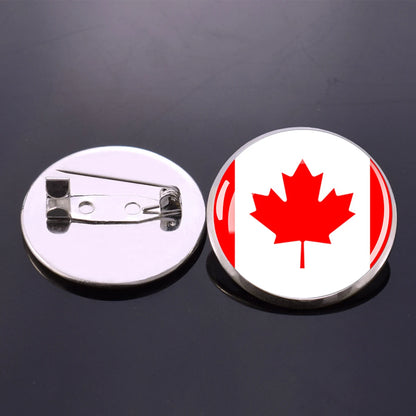 American Countries National Flag Brooch Pins U.S.A Mexico Canada Brazil Chile Columbia Flags Badge Patriot Gift