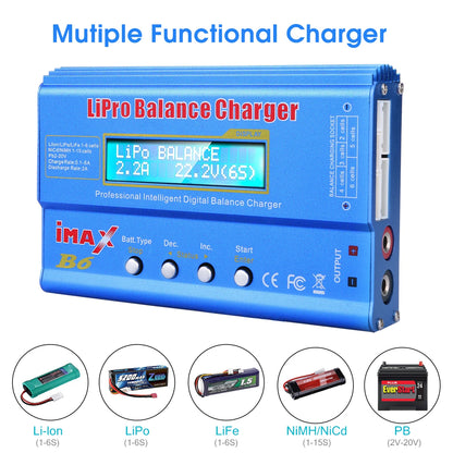 iMAX B6 80W Battery Charger For Lipo NiMh Li-ion Ni-Cd Digital Lipro Balance Charger Discharger AC Power 15V 6A Adapter Rc Car