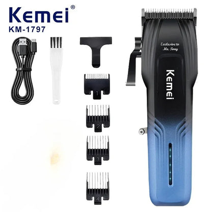Kemei KM-1797 Powerful Cordless Hair Clipper Electric Professional Barber Hair Trimmer Beard Haircutting Machine Rechargeable