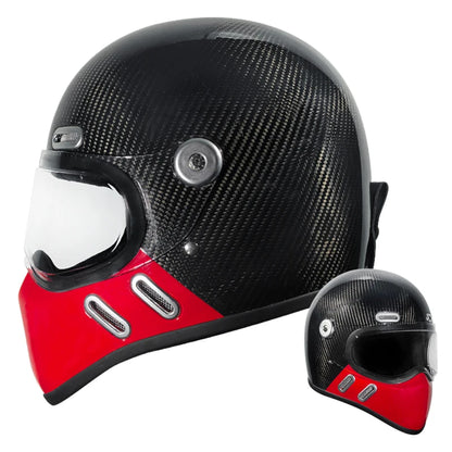 Carbon Fibre Motorcycle Helmet Full Face Retro Motorbike Helmet Men Women Cascos Para Moto Capacete Casco Moto For Harley DOT