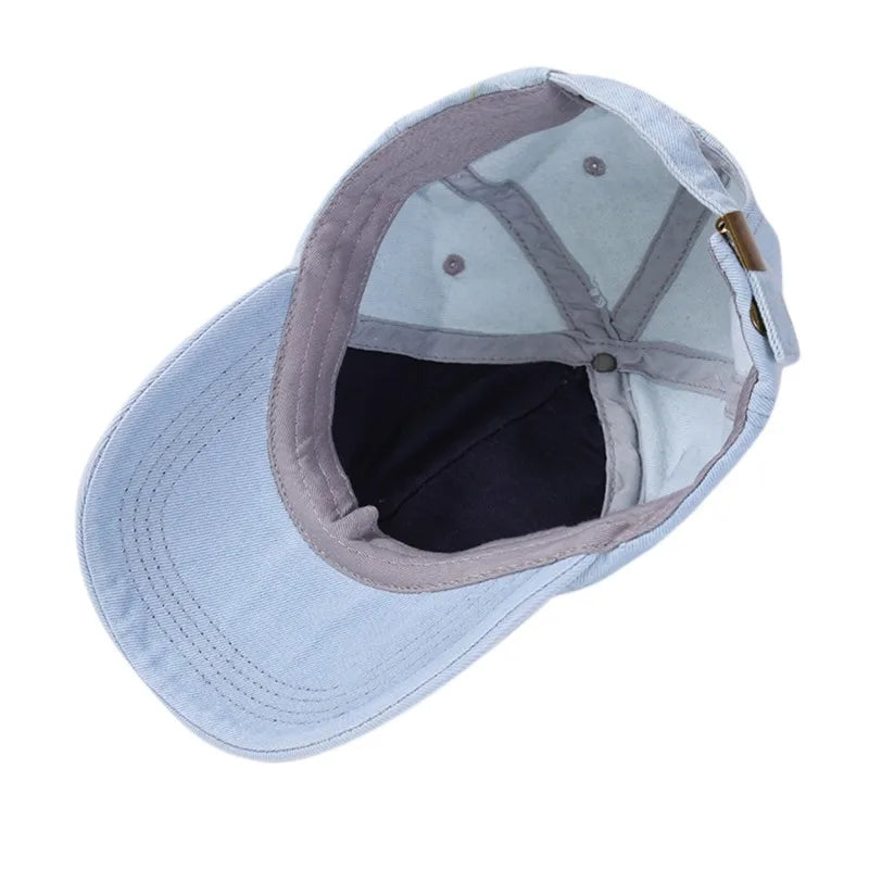 Holed Baseball Caps Vintage Washed Distressed Caps Fashion Sports Denim Hats Plain Women Men Dad Caps