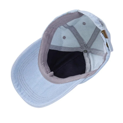 Holed Baseball Caps Vintage Washed Distressed Caps Fashion Sports Denim Hats Plain Women Men Dad Caps