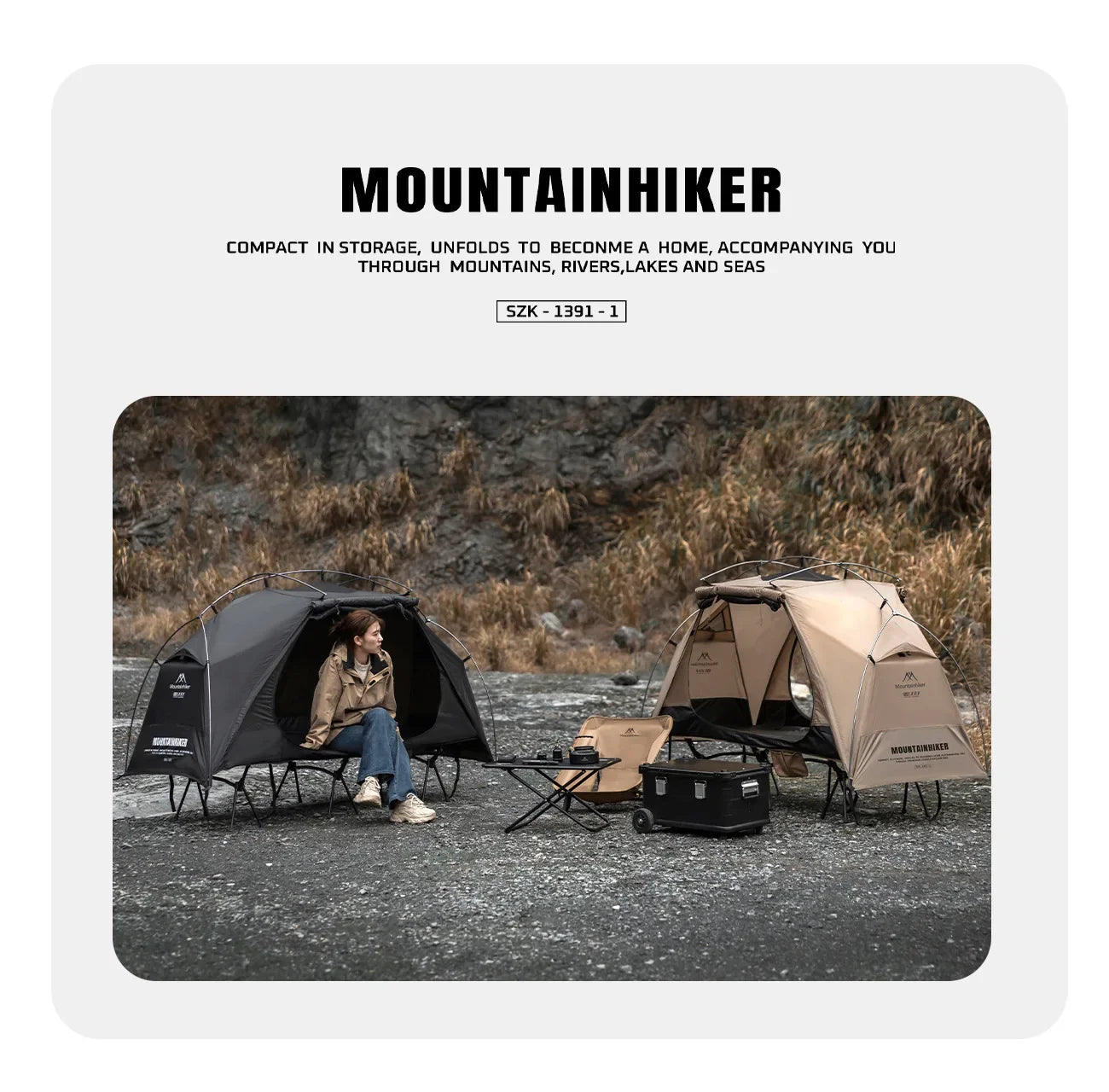 MOUNTAINHIKER 2026 Camp Bed Tent Single Outdoor Waterproof Multi-purpose Leisure Rainproof Camping Tent for Hiking And Travel