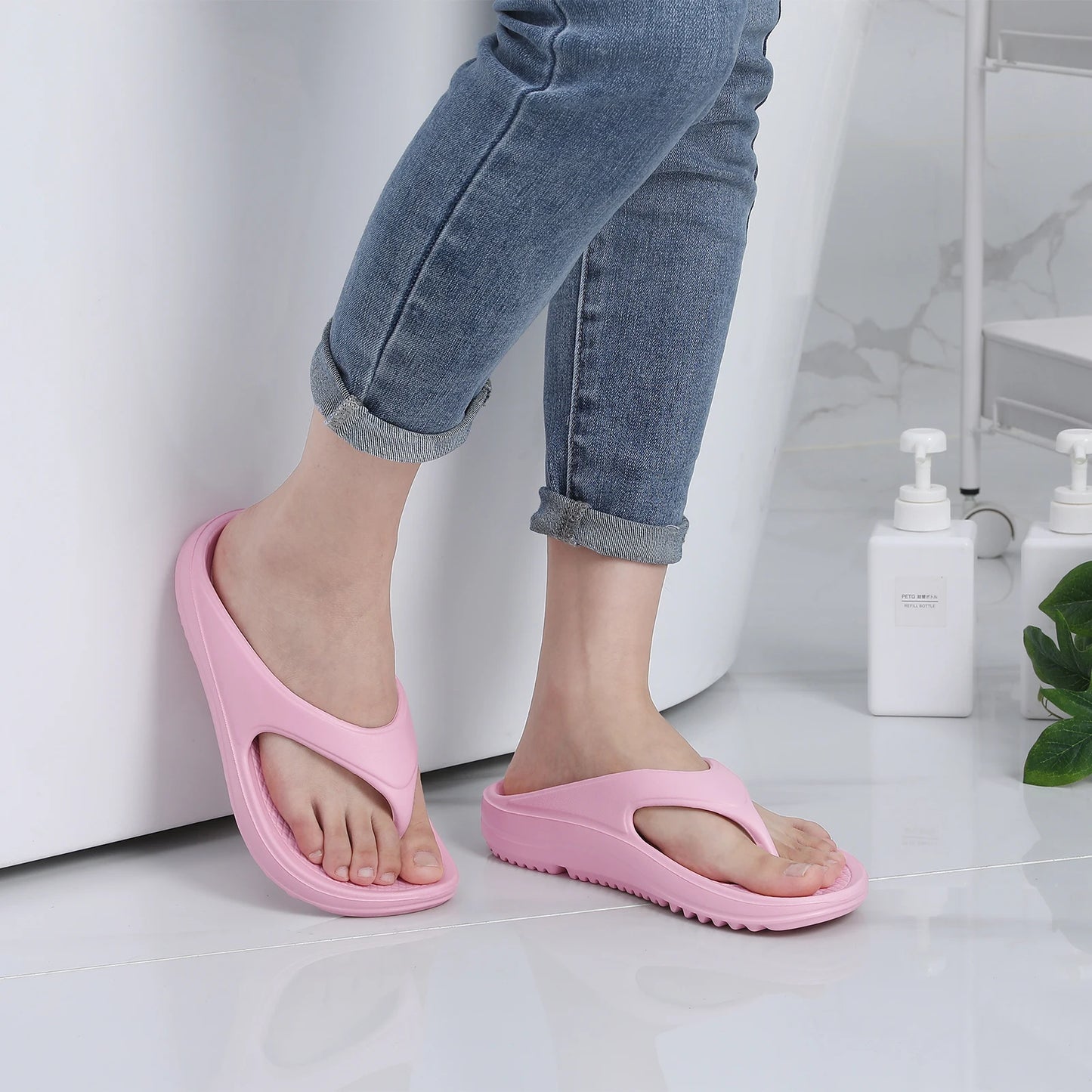 Kidmi Women Flat Sandals Women Slippers Outdoor Non-slip House Slippers Unisex Beach Slides Orthopedic Breath Soft Slippers