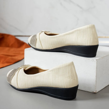 French-style Temperament Ballet Shoes, Low-heeled Comfortable and Stylish Single Shoes, Rhinestone-decorated Low-cut Women's Fla