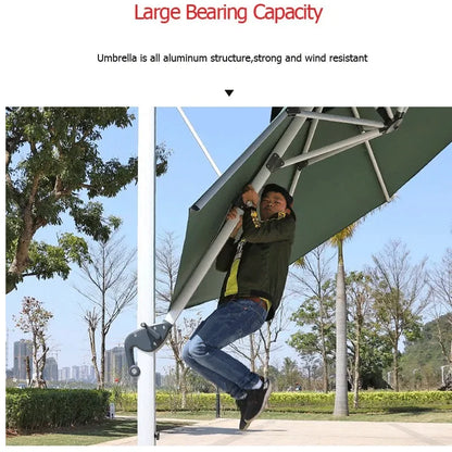 Outdoor Furniture Sunshade  Garden Umbrella Aluminum 3m square Offset Parasol 10 ft Cantilever Commercial Patio Umbrella & Bases
