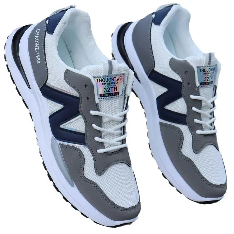 New Spring Autumn Men's Breathable Mesh Sports Shoes Korean Style Lightweight Casual Shoes Soft Bottom Running