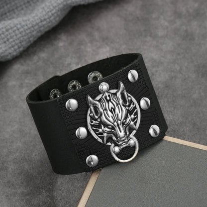 2025 Popular Jewelry Fashion Black Cuff Size Adjustable Dragon Head Pattern Charm Bracelet for Daily Wear