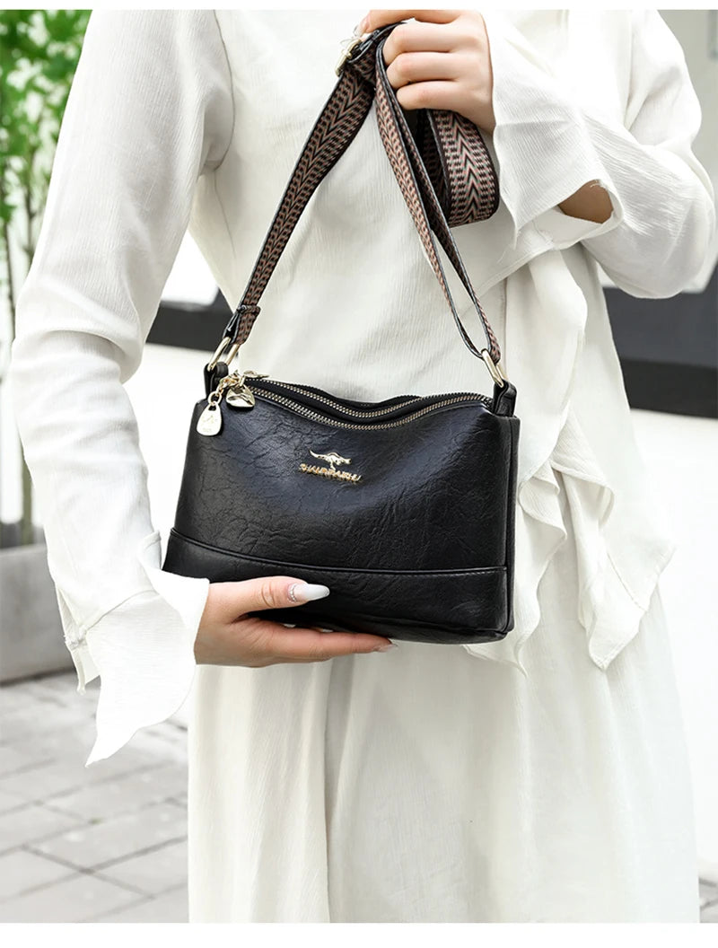 100% Cow Leather High Quality Handbag Purse Women Bag Trend Luxury Designer Shoulder Crossbody Sac Ladies Branded Fashion Totes