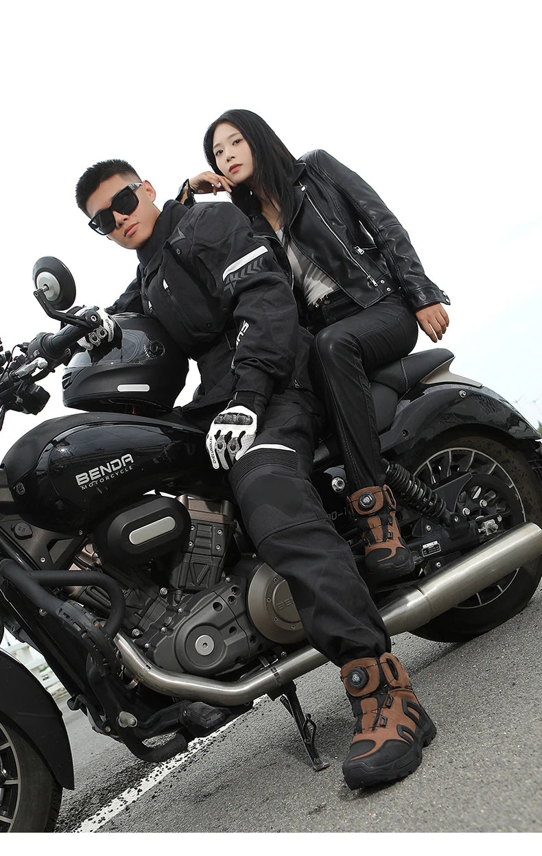 Motorcycle Riding Boots Waterproof Cowhide Leather Breathable Anti-Slip Wear-Resistant Touring Moto Shoes for Men Women