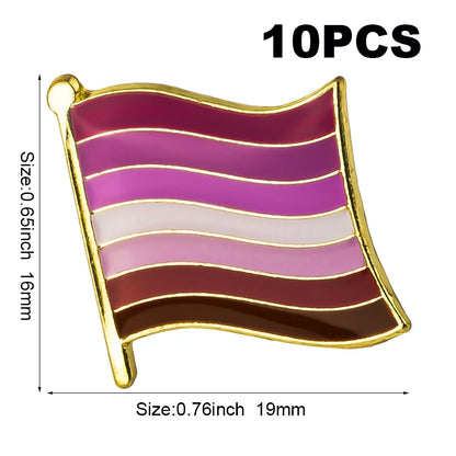 10pcs a lot Sun Set Lesbian Pride LGBT Pride Badge Lapel Pin Brooch