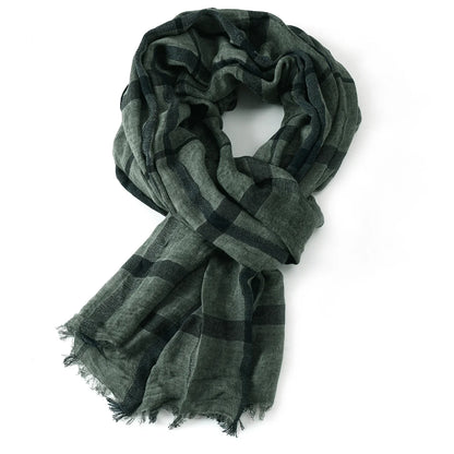Fashion Plaid Cotton Linen Men Scarves Autumn Winter Warm Men's Scarf Short Tassel Bufanda Male Accessories Pashmina Shawl