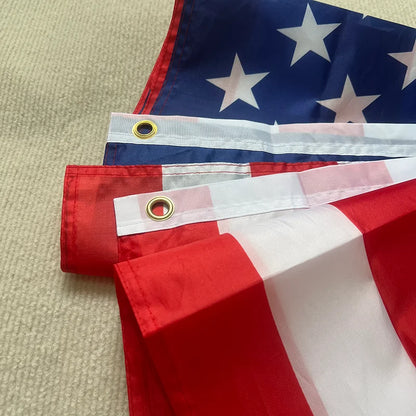 35.4X59 inch  American Flag Independence Day Outdoor USA Flag Waterproof Sewn Stripes Brass Grommets 90*150cm