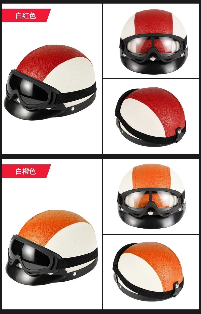 New style safety helmet motorcycle headgear all seasons universal for men and women, warm in autumn and winter,retro half helmet